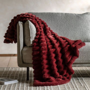 Ribbed Faux Throw - Mulberry
